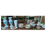 Bristol Glass Vases, Oriental Covered Bowl,