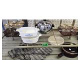 Corningware Casseroles Dishes, Gold Rim Glasses,