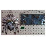 2 Stained Glass Suncatchers. Window Fragment