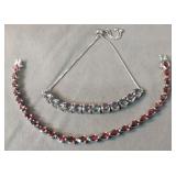 2 Jtv Sterling Silver Gemstone Bracelets. One