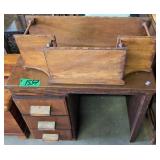 Antique 22x16' Wall Mount Shelf, Oak Child Desk