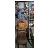 Hall Tree, Bookcase, Side Chair, Picnic Basket.