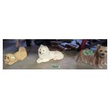 3 Dog Figurines. Sandicast,