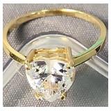 14k Gold Heart Shaped Cz Ring 1.4 Dwt Total