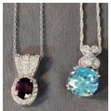 2 Jtv Sterling Silver 18' Necklace With Pendants.