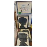 Silhouette Portraits, Flying Seagull Signed Sue