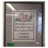Cross Stitch Here Let Us Live Life At Its Best