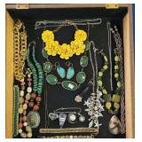 Showcase Lot Costume Jewelry. Necklaces,