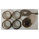Silver Plated Coasters, Hair Brush, West German