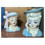 2 Head Vases. Napco 1958c3342c, Japan. Up To