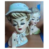 2 Head Vases., Trimont Ware Etc