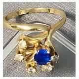 14k Gold Sapphire Diamond Ring 2.2 Dwt