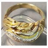 14k Gold Ring Channel Set Diamonds 3.9 Dwt