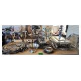 Silver Plate Chafing Dish, Serving Trays, Glass