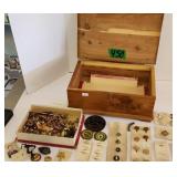 Military Buttons Patches, Cedar Box, Boy Scouts