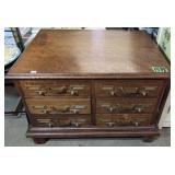 Tiger Oak Card Catalog Cabinet W Fitted Base.