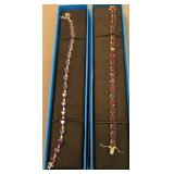 2 Jtv Sterling Silver Colored Stone Bracelets.