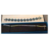 2 Jtv Sterling Silver Colored Stone Bracelets.