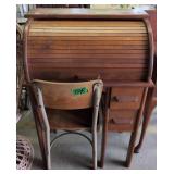 Roll Top Desk 24x15x36', School Chair