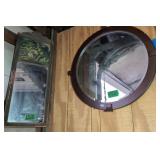 2 Mirrors, Round Porthole Style, Antique W