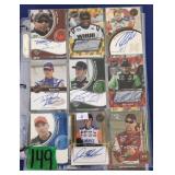 45 Autographed Car Racing Collector Cards