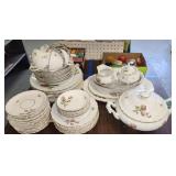 Pmr Bavaria Moss Rose China, Plates, Bowls, Cream