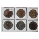 Six Presidential Commemorative Tokens