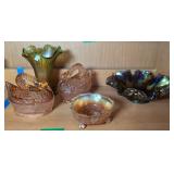 Pink Depression Glass Style Goose On Nest,