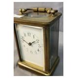 H&h Brass French Carriage Clock. Front Glass Is