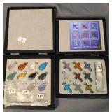 2 Sets Polished Hard Stone Crucifix Pendants With