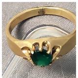 10k Gold Emerald Ring 1.9 Dwt