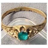 10k Rose Gold Emerald Ring 1.1 Dwt