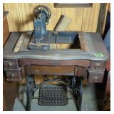Ruby Treadle Base Sewing Machine. Missing Wooden