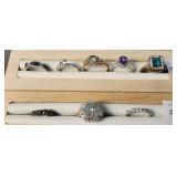 7 Rings. Costume Jewelry, Sterling Silver. Ring