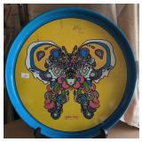 Peter Max Butterfly Tray 13' Wide