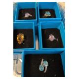 5 Jtv Sterling Silver Rings. Colored Stones