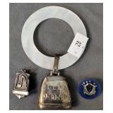 Monogrammed Silver Baby Rattle Teething Ring,