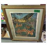 Leeoso Pencil Signed Artist Proof Wild Horses