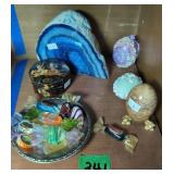 Murano Wrapped Candy, Polished Geode Specimen,