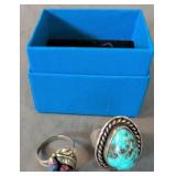 2 Sterling Silver Rings. Native American Indian