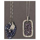 2 Jtv Sterling Silver 18' Necklace Pendants With