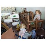 Baby Cradle, Dolls, Wicker Style Storage