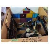 Large Stained Glass Hanging Light Fixture For