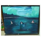 Lecates Mermaids Oil Painting On Canvas 37x31'