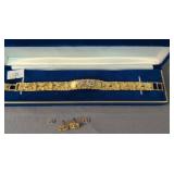 14k Gold Nugget 7' Bracelet, Earrings 21.9 Dwt.