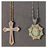 2 Jtv Sterling Silver 18' Necklaces W Pendants.