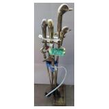 Brass Duck Head Fireplace Tool Set