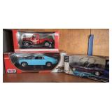 3 Diecast Cars. Motor Max 1970 Ford Mustang Boss