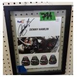 Denny Hamlin Autographed Large Postcard 12x15'