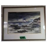 Yoffie V. Kimbal? Watercolor Painting Boats On